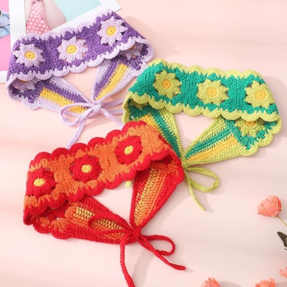 Hippie Hair Bandanas Cotton Headbands for Women Girls Adjustable Boho Floral - Picture 6 of 7